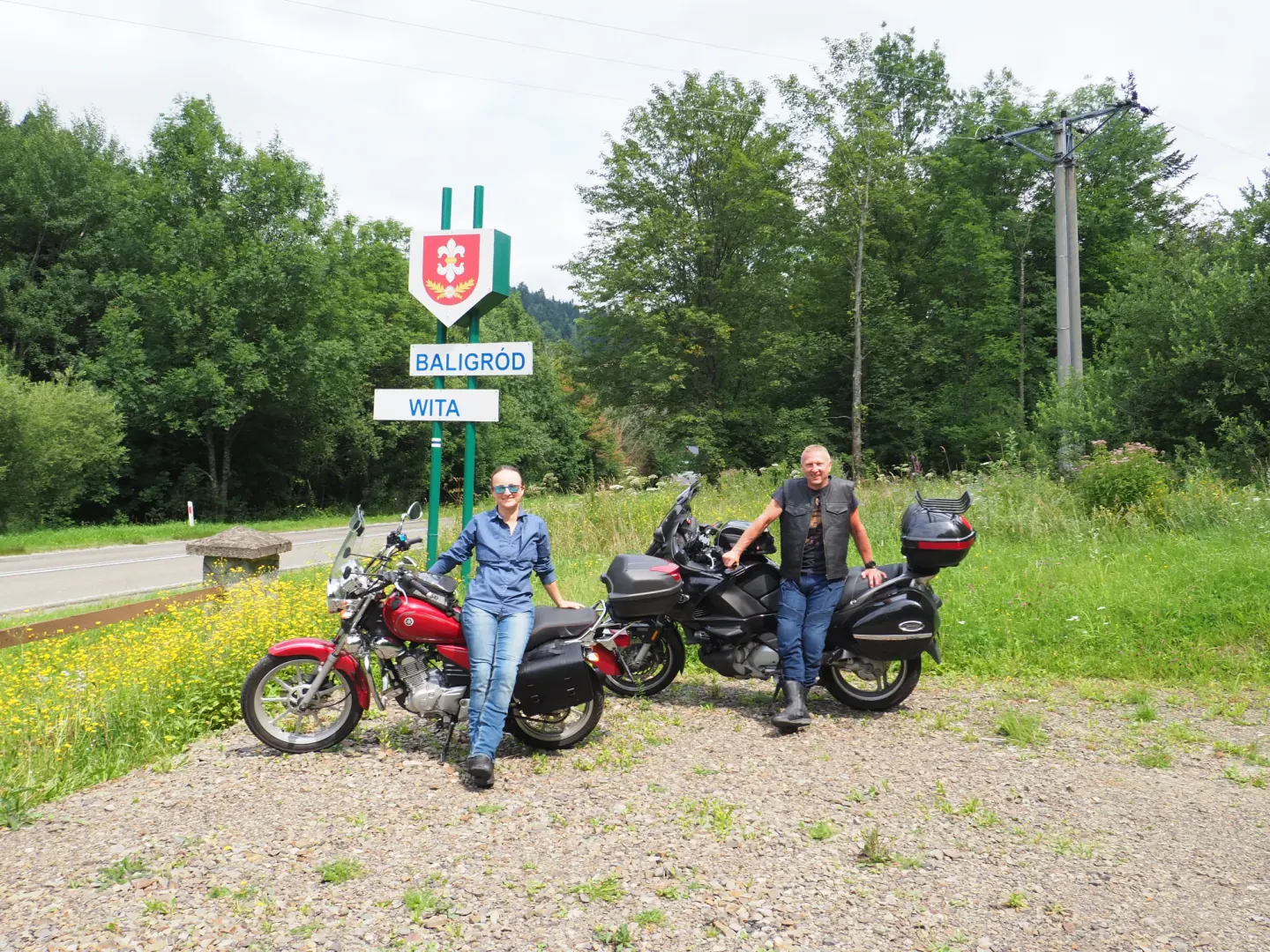 Joanna i Rafał podczas motocyklowego objazdu Pętli Bieszczadzkiej