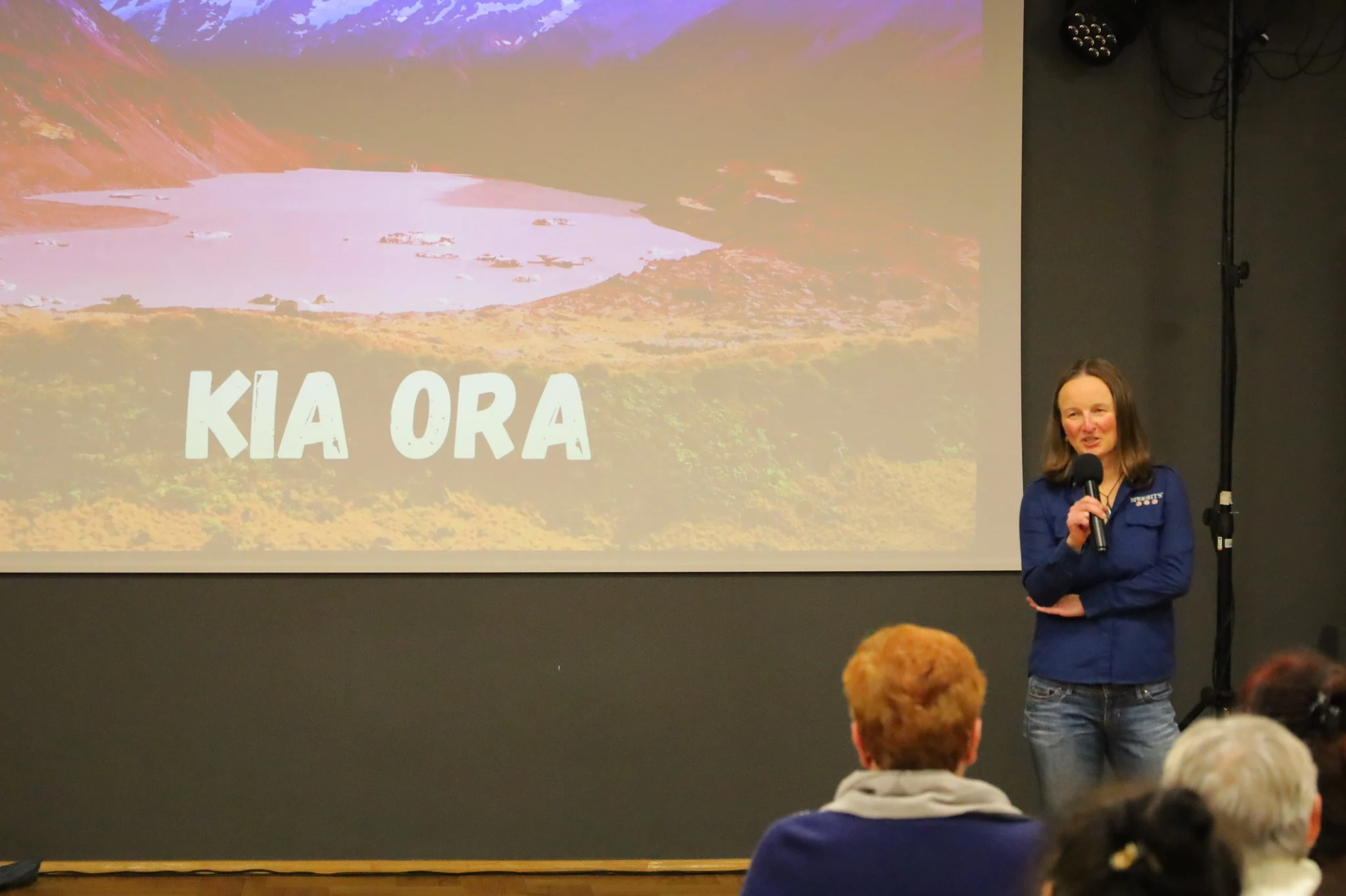 Joanna Tuszyńska introducing New Zealand with a Kia Ora slide at ODK Zasole.