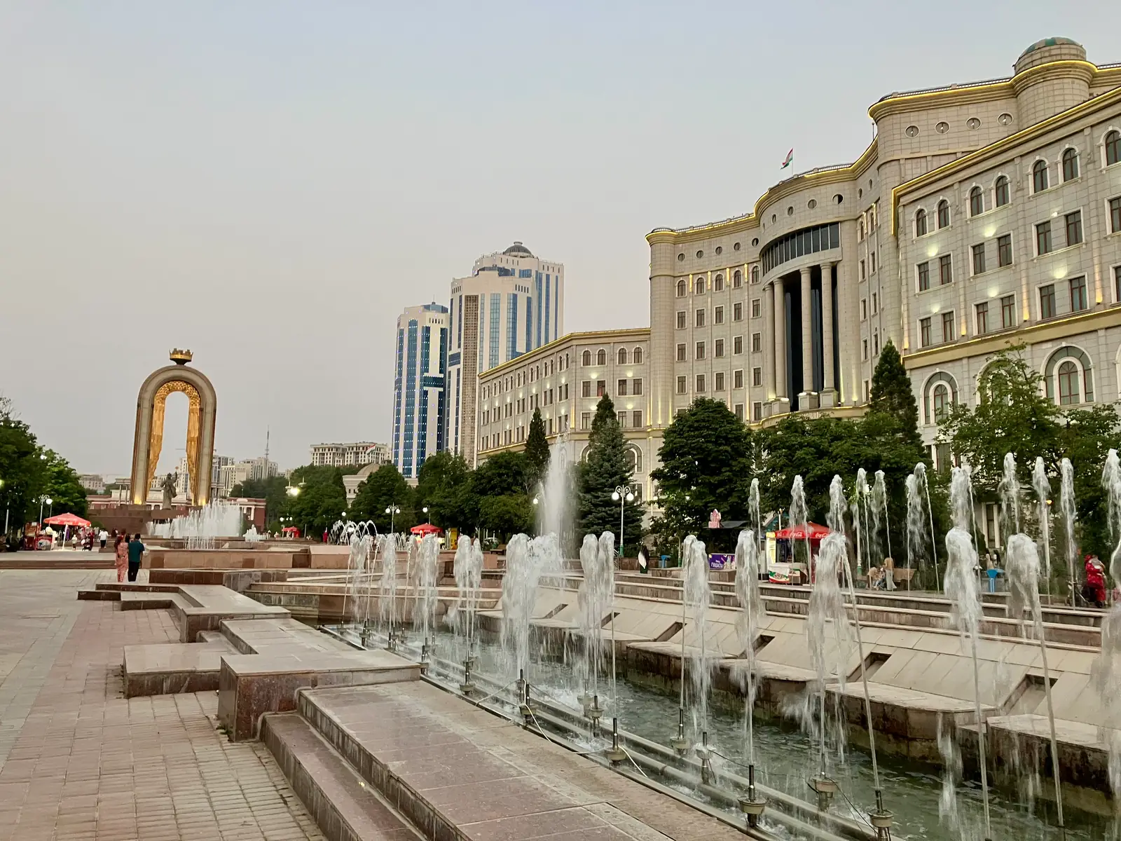 The fountains brought some relief from Dushanbe's heat.