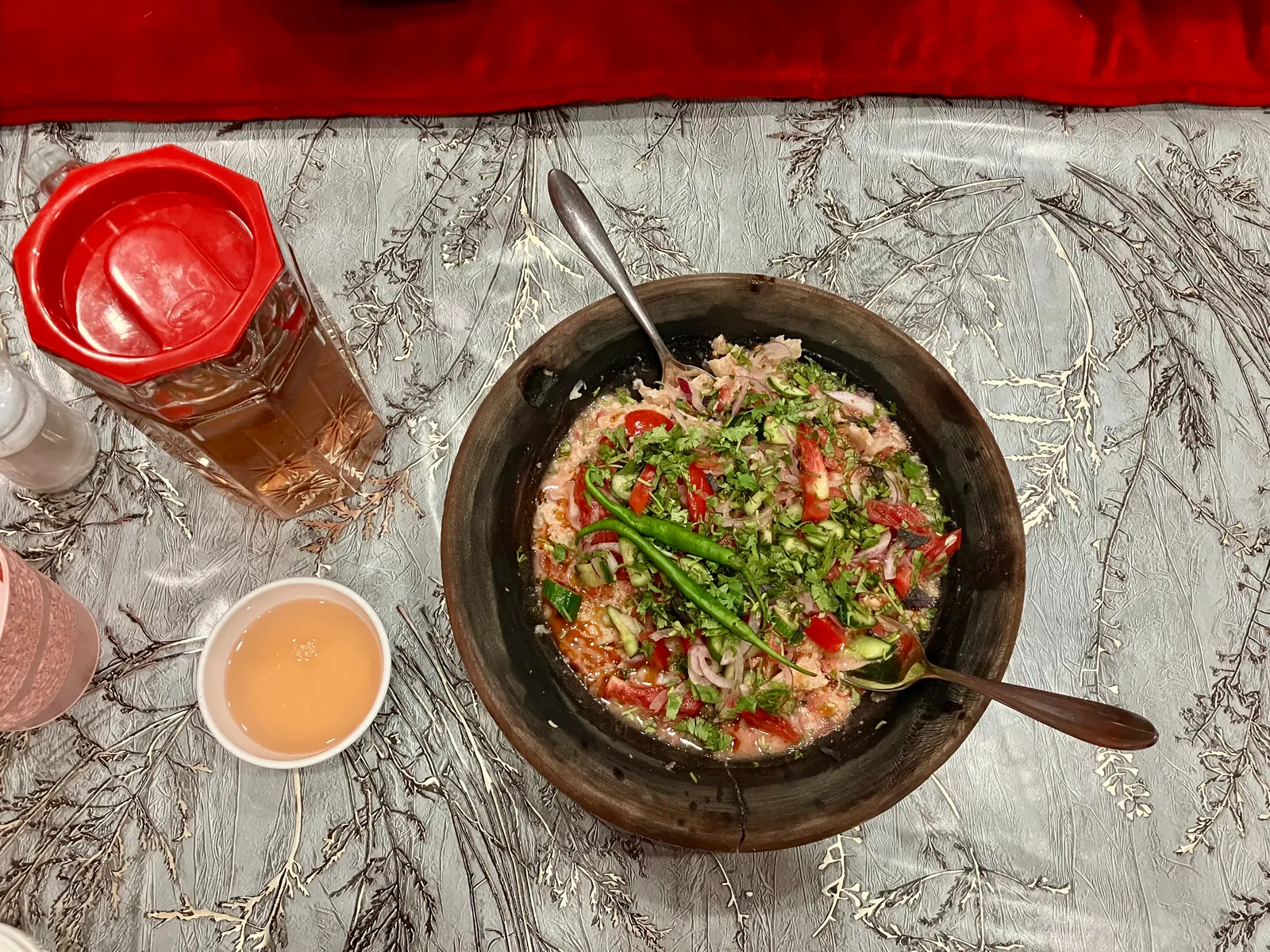 Kurutob, the Tajik dish