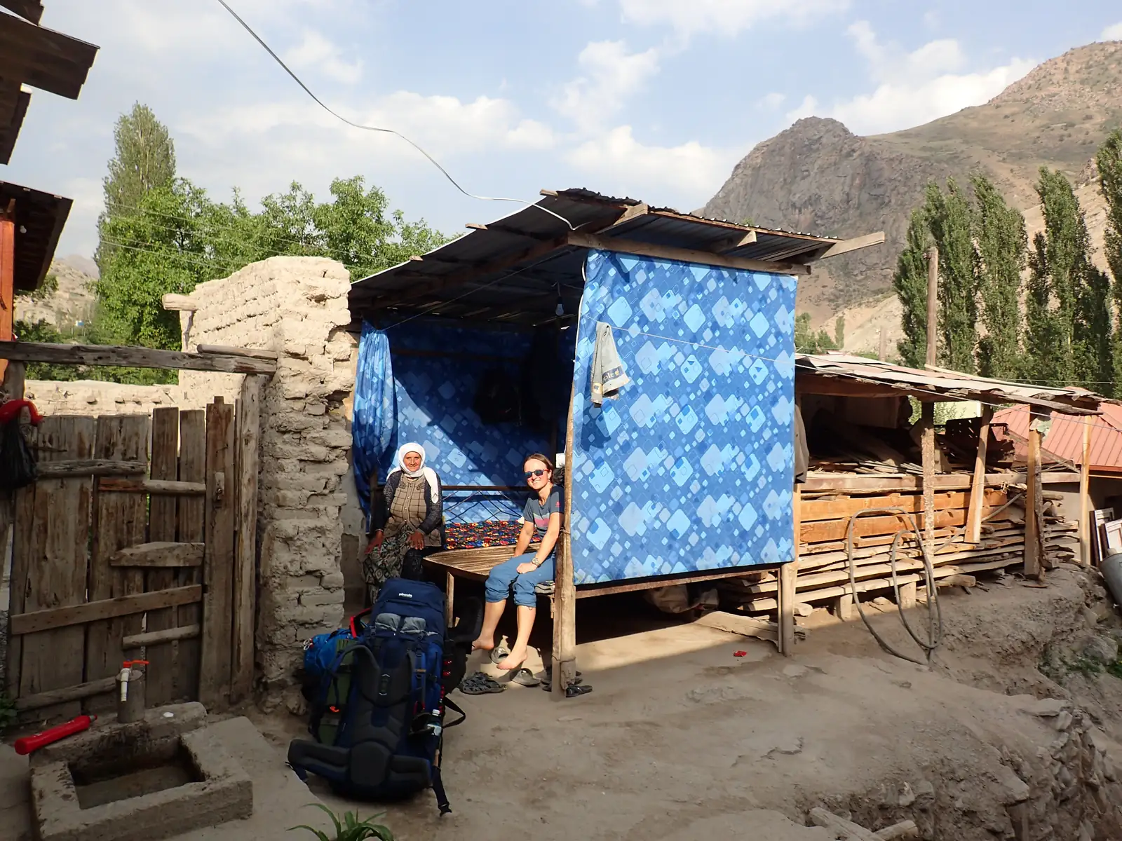 Tajik hospitality, refreshments on a tapchan.