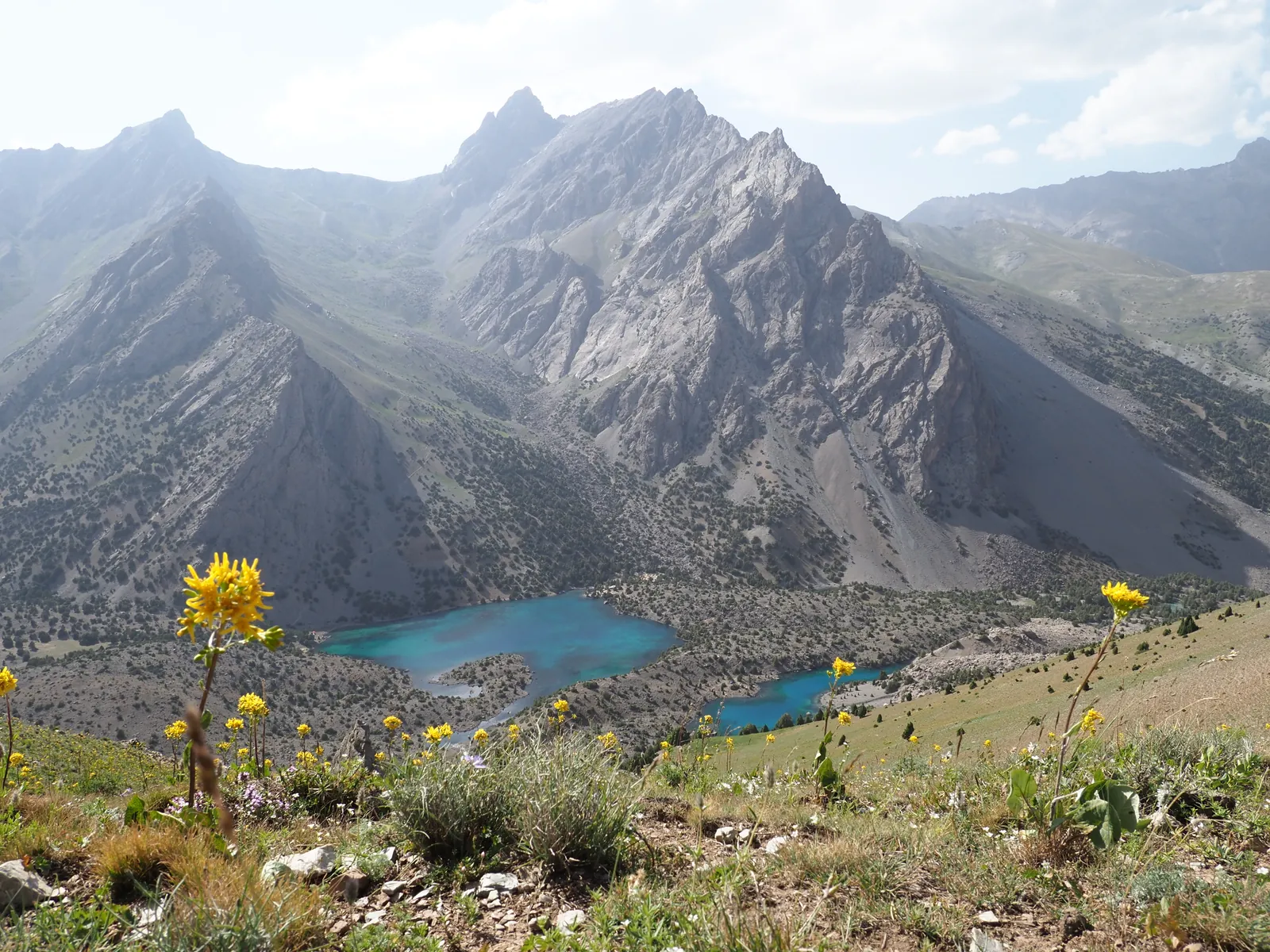 View of Lake Alaudin from Talbass Pass at 3450 m above sea level.