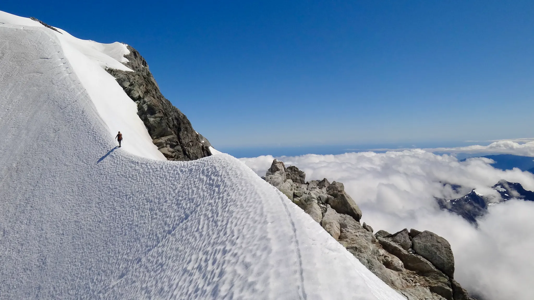 Joanna on the South-East Ridge of Mount Tutoko.