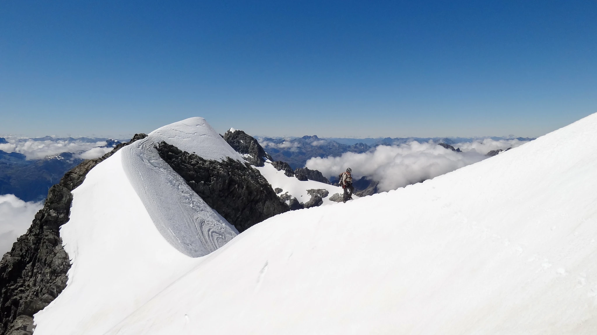 Joanna on the South-East Ridge of Mount Tutoko.
