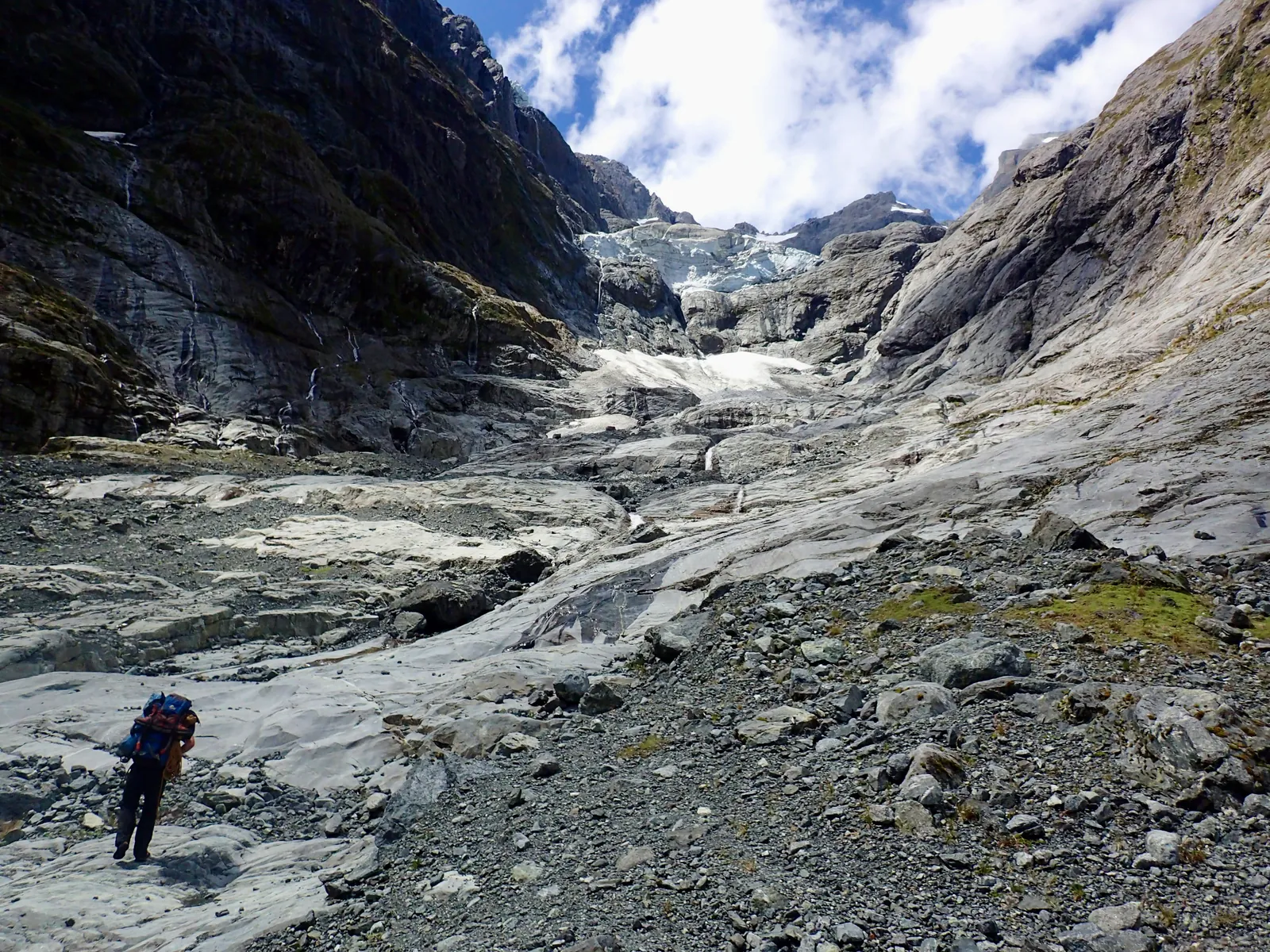 Approaching the bluffs above Leader Falls.