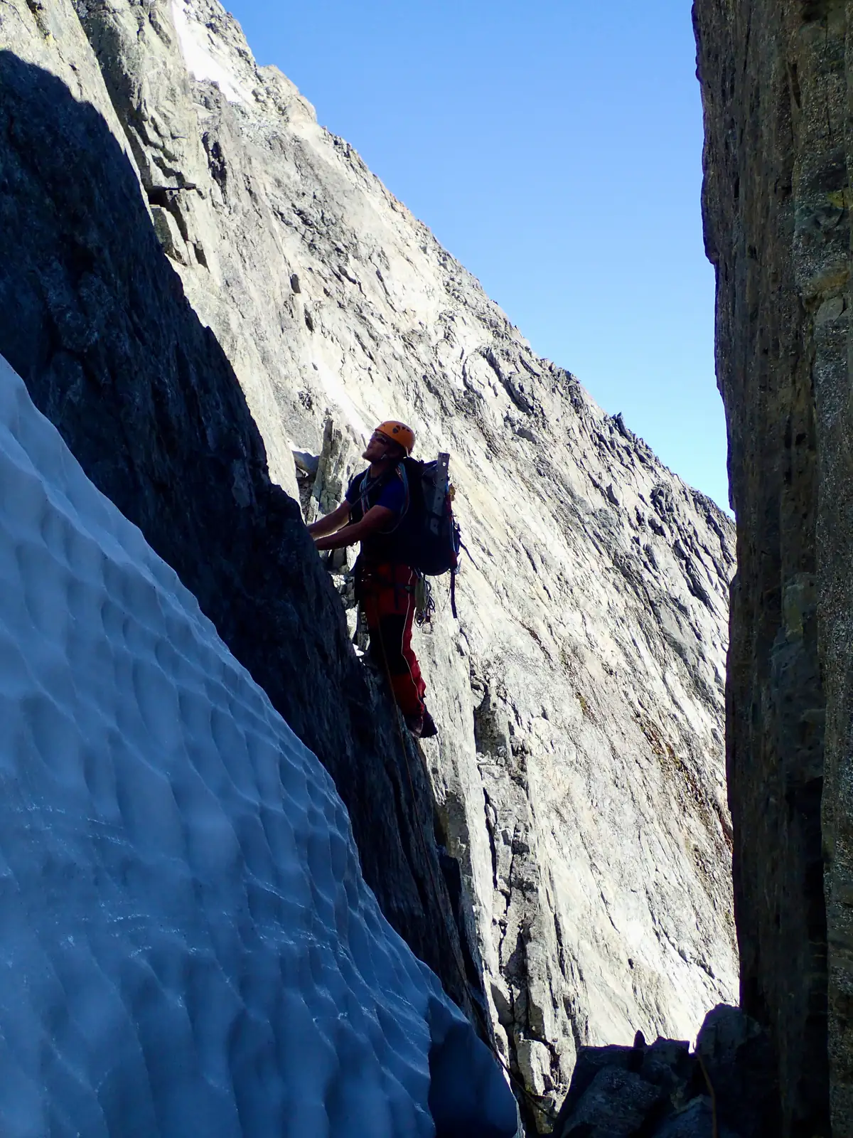 Willie at the start of another rock pitch on Mount Tutoko.