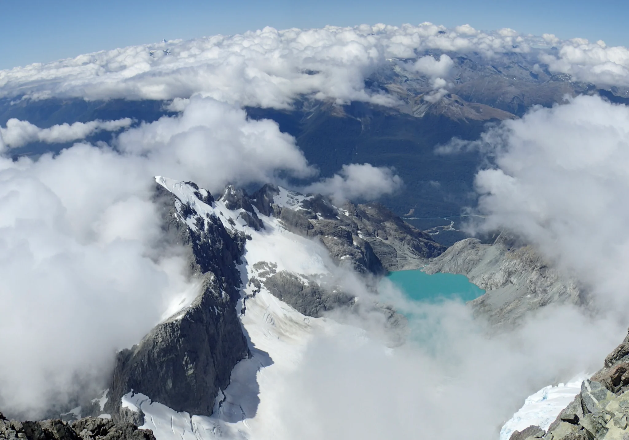 View from the summit of Mount Tutoko.